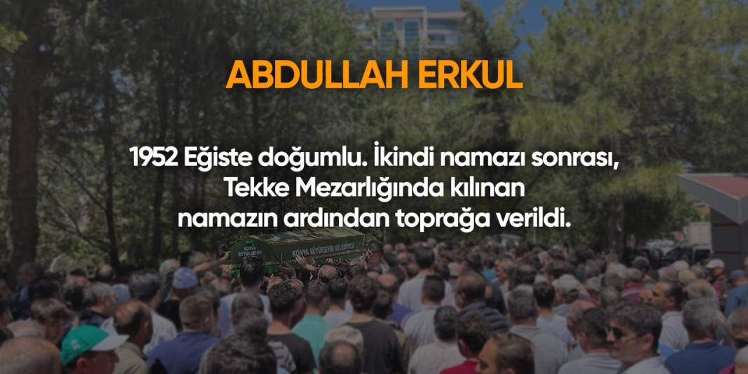 Konya'da bugün vefat edenler | 20 Eylül 2024 12